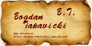 Bogdan Tapavički vizit kartica